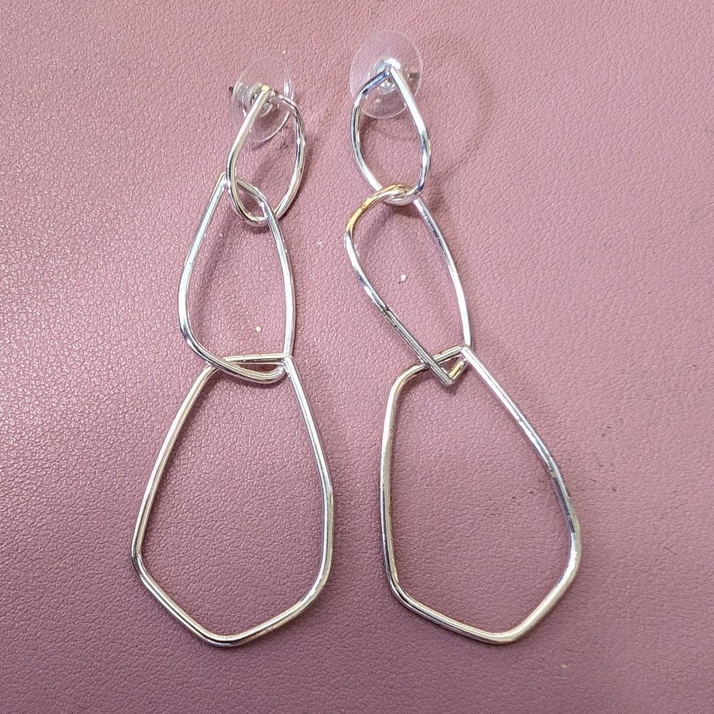 Geometric silver earrings
